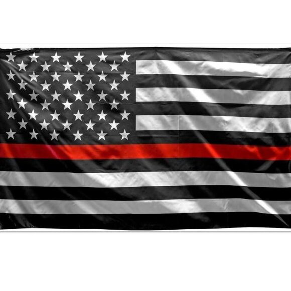 NEW Thin Red Line 3x5 American Flag Support Fire Fighters Black & White - Picture 1 of 4